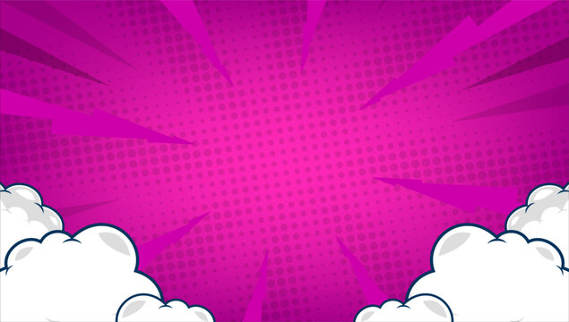 bomb comic background With cloud on pink	