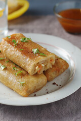 Spring rolls - a typical dish in Chinese and other Southeast Asian cuisines