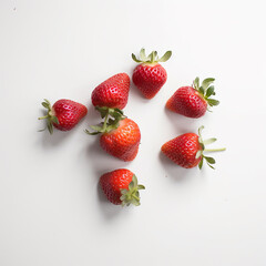 Fototapeta na wymiar Strawberries on white background generative AI technology