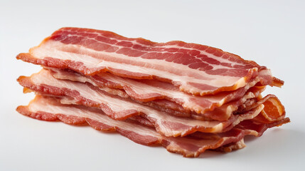 Close up shot of a stacked up bundle of bacon