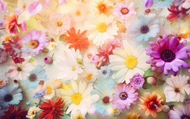 mock design spring flower blossom valentine pastel color watercolor background up peonies. Generative AI.