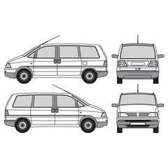 outline of van, minibus part 214