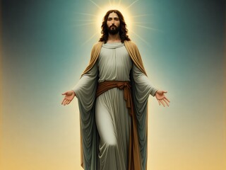 A illustration, jesus christ , in rich and tonal style volume one created with generative ai, ki