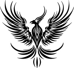 iconic phoenix bird vector logo