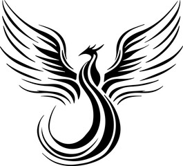 iconic phoenix bird vector logo
