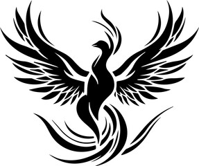 iconic phoenix bird vector logo