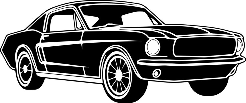 Generic retro car silhouette front view