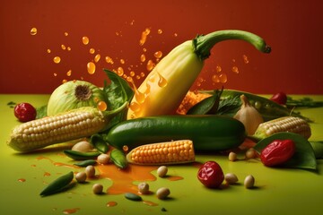 commercial realistic photo of a fresh vegetables Food Photography AI Generated