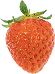 strawberry cut out on transparent background.