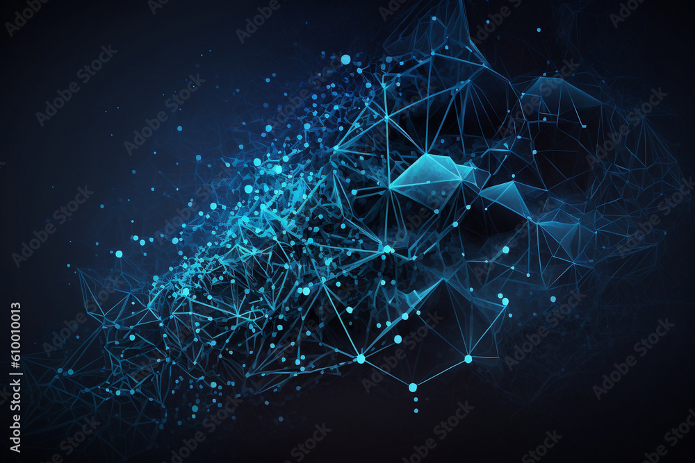 Canvas Prints abstract blue background - plexus - illustration - ai generated