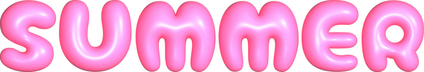 Pink Summer 3D Text