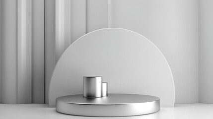 silver podium on white backgrounds