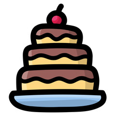 cake filled outline icon style