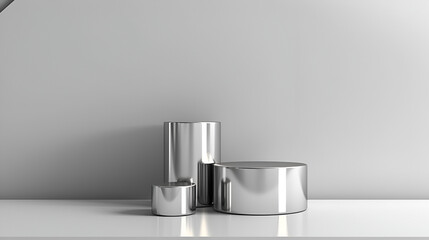 silver podium on white backgrounds