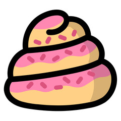 croissant filled outline icon style