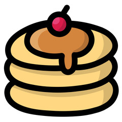 pancake filled outline icon style
