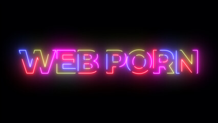 Web porn colored text. Laser vintage effect. Infinite loopable 4K animation