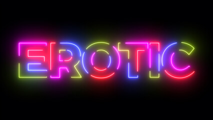 Erotic colored text. Laser vintage effect. Infinite loopable 4K animation