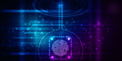 Fingerprint Scanning Technology Concept 2d Illustration