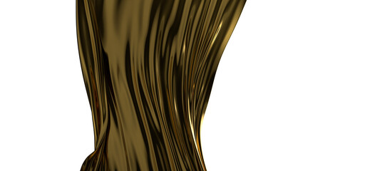 Golden Transcendence: Abstract 3D Gold Cloth Illustration for Transcendent Visuals
