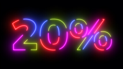 20% colored text. Laser vintage effect. Infinite loopable 4K animation