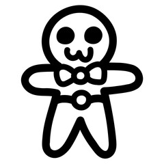 gingerbread line icon style