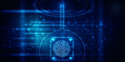 Fingerprint Scanning Technology Concept 2d Illustration