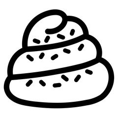 croissant line icon style
