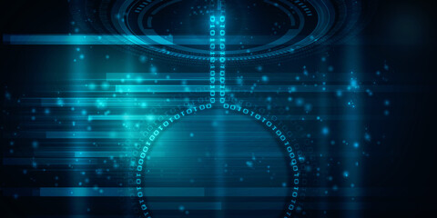 2d illustration Abstract futuristic electronic circuit technology background
