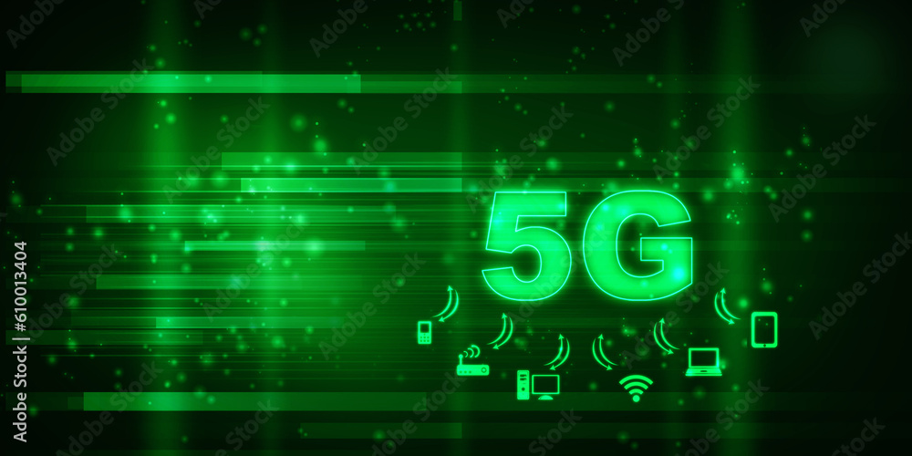 Aufkleber 2d rendering 5g network 5g connection