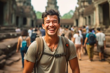 Fototapeta premium Tourist in Angkor Wat, Siem Reap, Cambodia