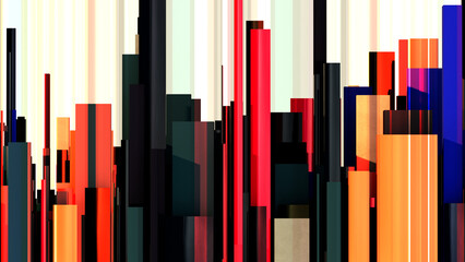 abstract colorful city background, digital glitch art