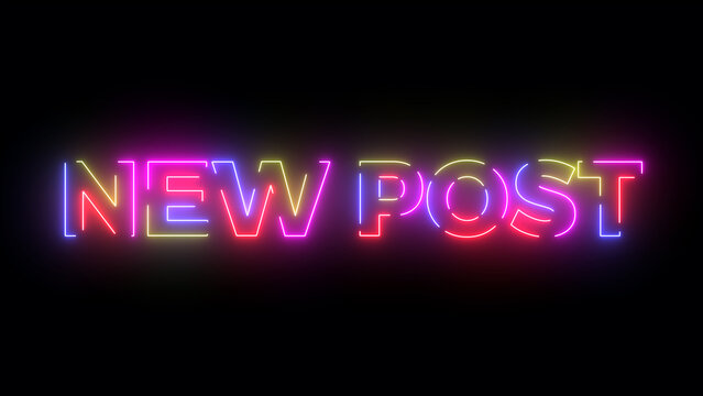 New post colored text. Laser vintage effect. Infinite loopable 4K animation