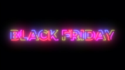 Black friday colored text. Laser vintage effect. Infinite loopable 4K animation
