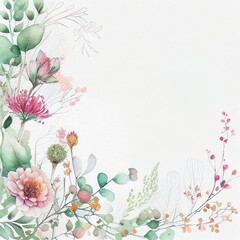 flower card background, watercolor style Generative AI