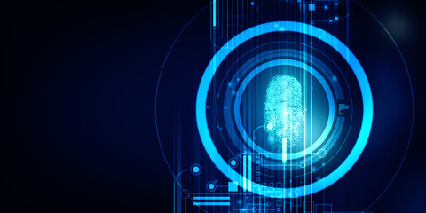 Obraz premium Fingerprint Scanning Technology Concept 2d Illustration