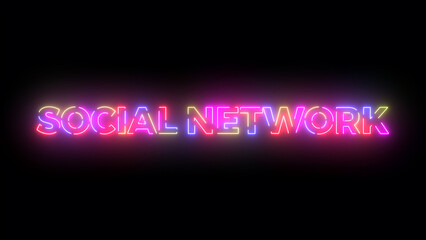Obraz premium Social network colored text. Laser vintage effect. Infinite loopable 4K animation