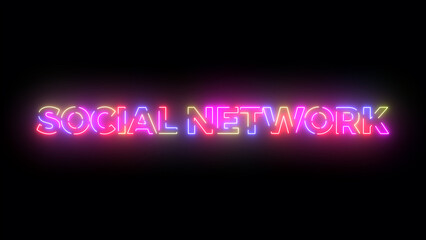 Social network colored text. Laser vintage effect. Infinite loopable 4K animation