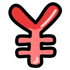yen filled outline icon style