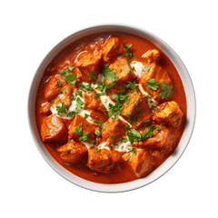 Delicious Plate of Butter Chicken on a Transparent Background. Generative AI