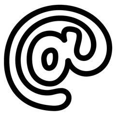 at sign line icon style