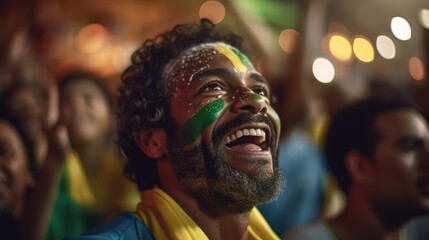 portrait of a brazilian ethnic diverse people celebrating - Illustration created with generative ai