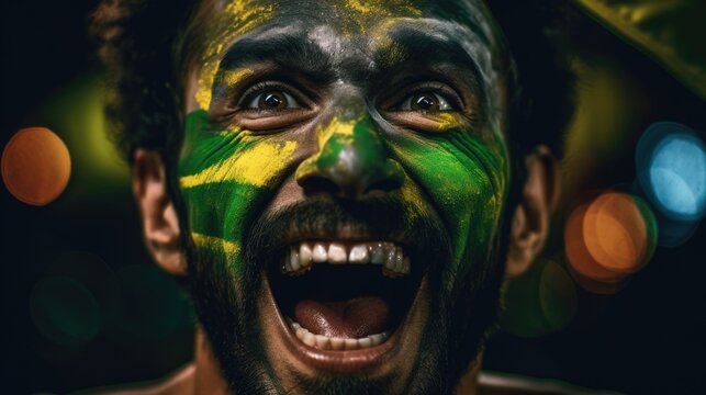 portrait of a brazilian ethnic diverse people celebrating - Illustration created with generative ai