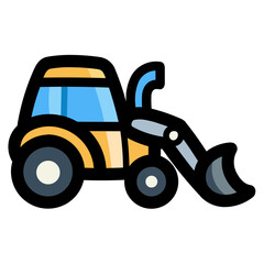 backhoe filled outline icon style
