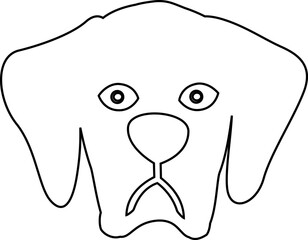 Dog muzzle drawing for design decoration.
