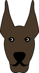 Dog muzzle drawing for design decoration.
