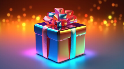 Obraz premium Christmas Gift on festive background. Generative ai