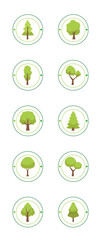 Fototapeta na wymiar trees vector icon set