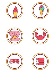 set of fast food vector icons with white background