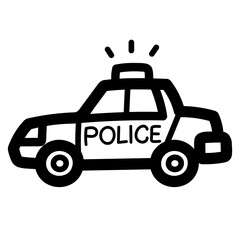 police car line icon style
